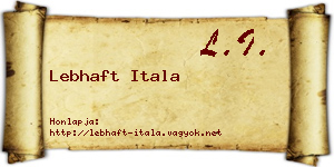 Lebhaft Itala névjegykártya